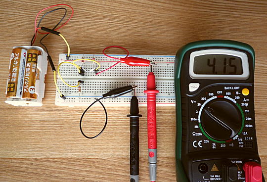 抵抗分圧回路の電圧測定(2)
